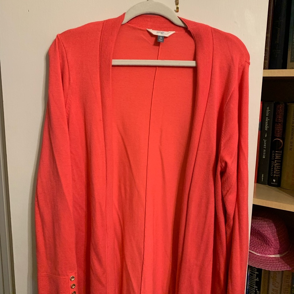 Terra & Sky Women's Cardigan in Coral